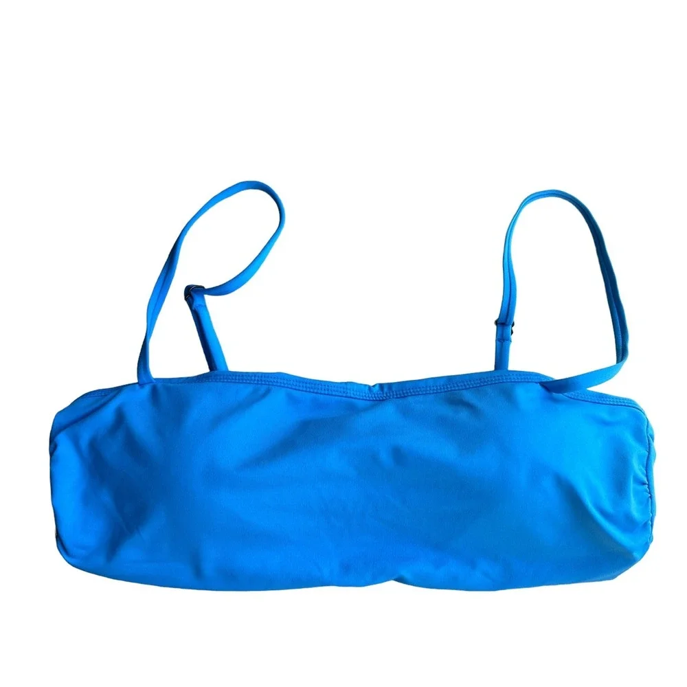 andie swim the newport bikini top bright blue, women size large